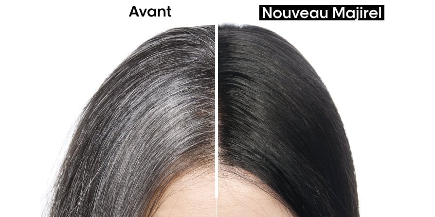 L’Oréal Professionnel Majirel Avant et apres couverture de cheveux gris